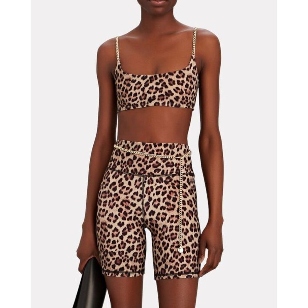 WeWoreWhat Chain Leopard Cami Bra‎ Top